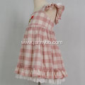 2019 wholesale children clothing girls pink check dress